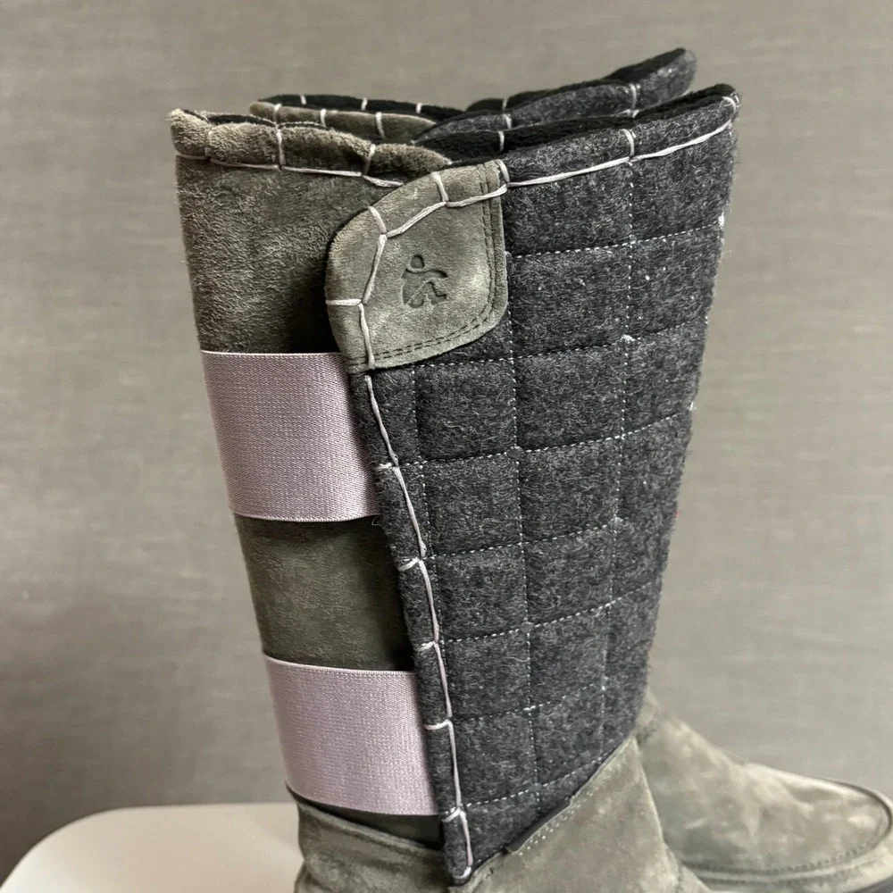 Cushe Boots 6 Gray Suede Tall Quilted Waterproof Winter Snow Comfort Outdoors‎